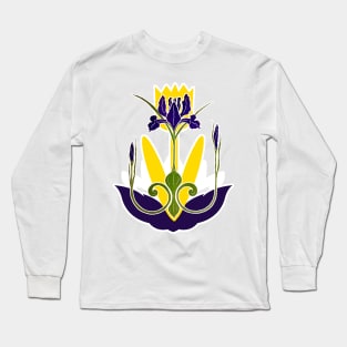 lilac art nouveau orchid Long Sleeve T-Shirt